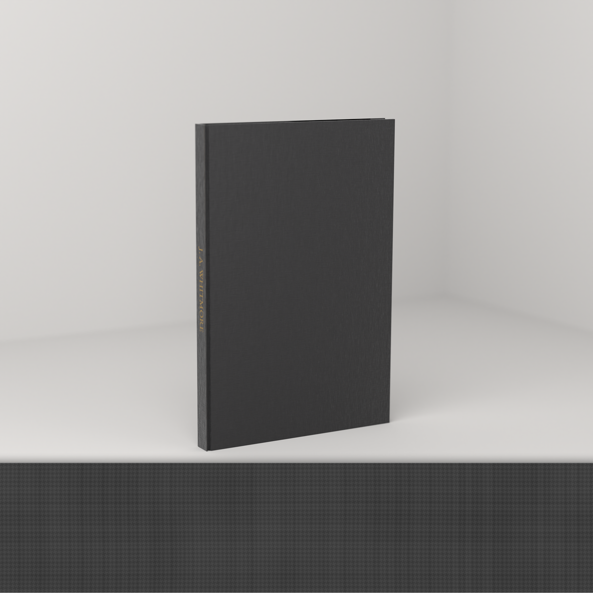 Black linen edition [linen] — cloth hardcover with a foil-stamped spine, shown with a magnified swatch of the bookcloth